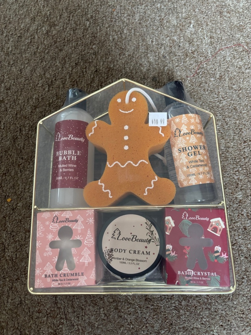 LoveBeauty Orange Gingerbread Spa Gift Set - Holiday Bath & Body Kit